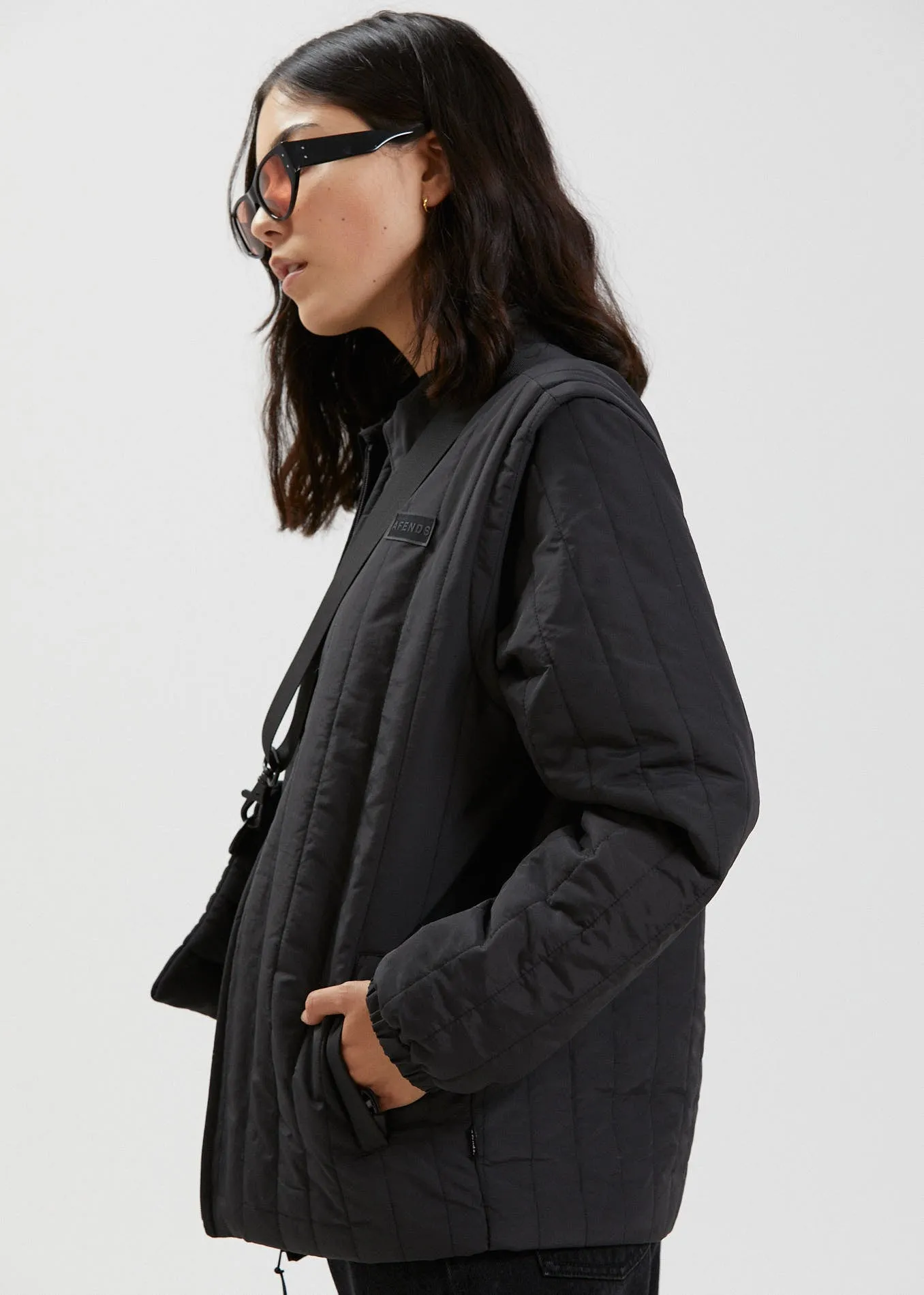 AFENDS Unisex Maddock - Unisex Quilted Jacket - Black