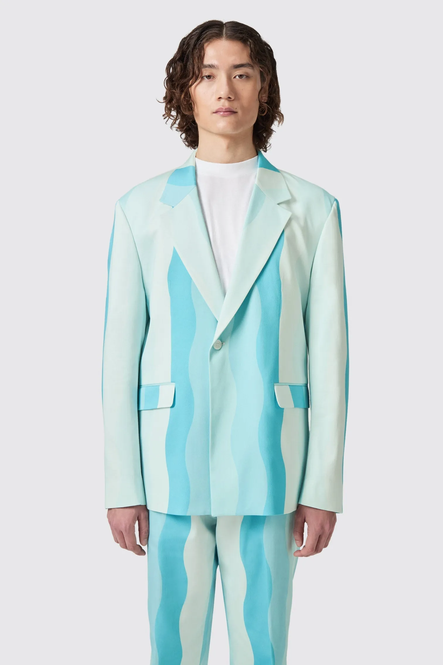 Alvaro Oversized Blue Cotton Suit