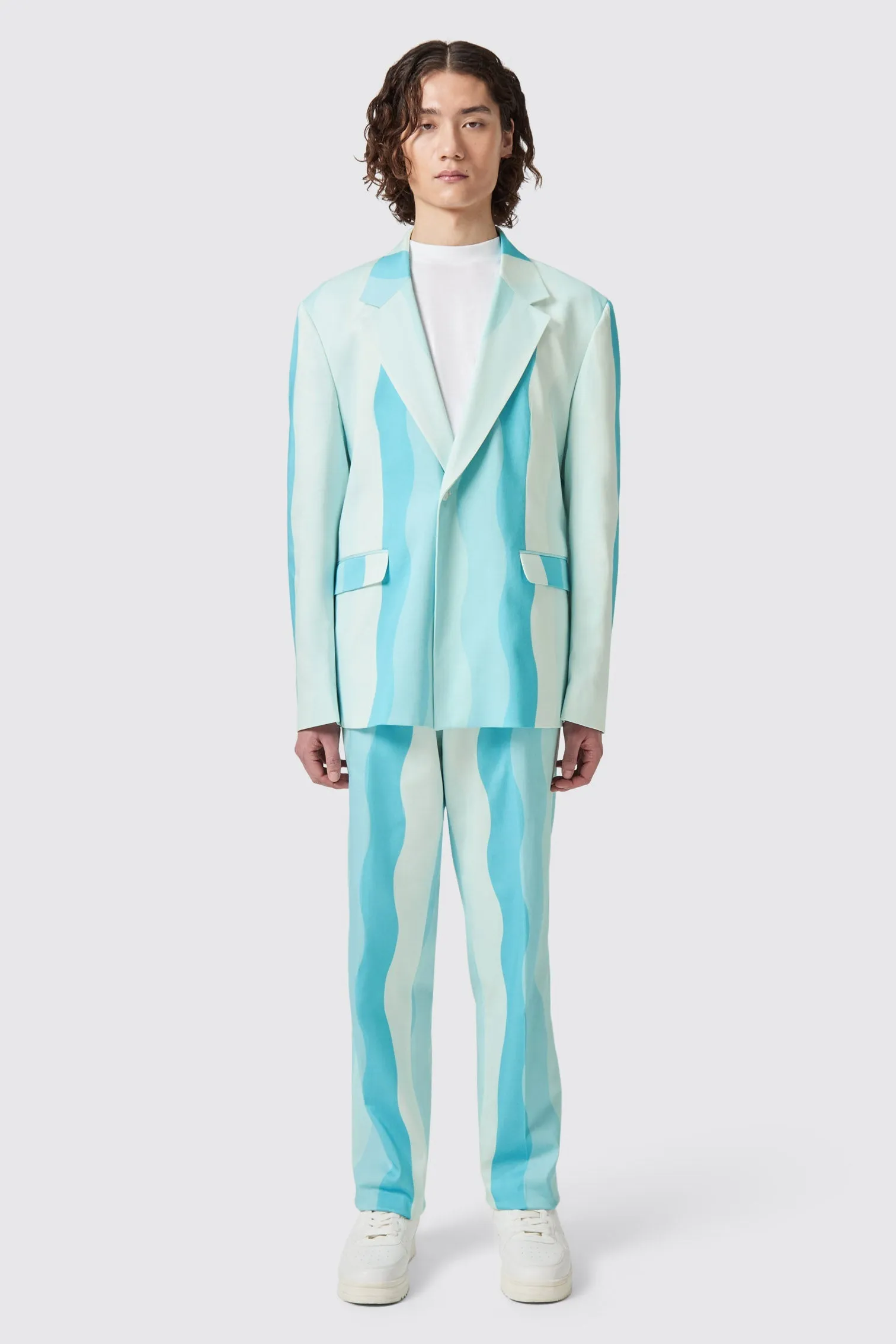 Alvaro Oversized Blue Cotton Suit