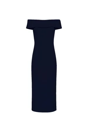 Amore Off Shoulder Midi Navy