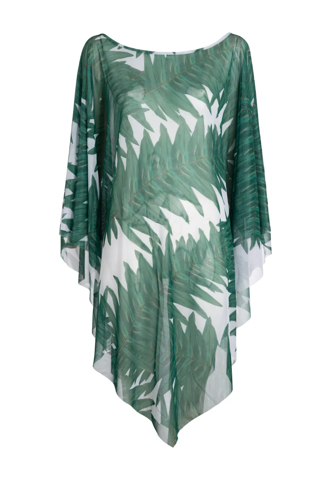 Artemisia Sheer Mesh Poncho in Queen Palm