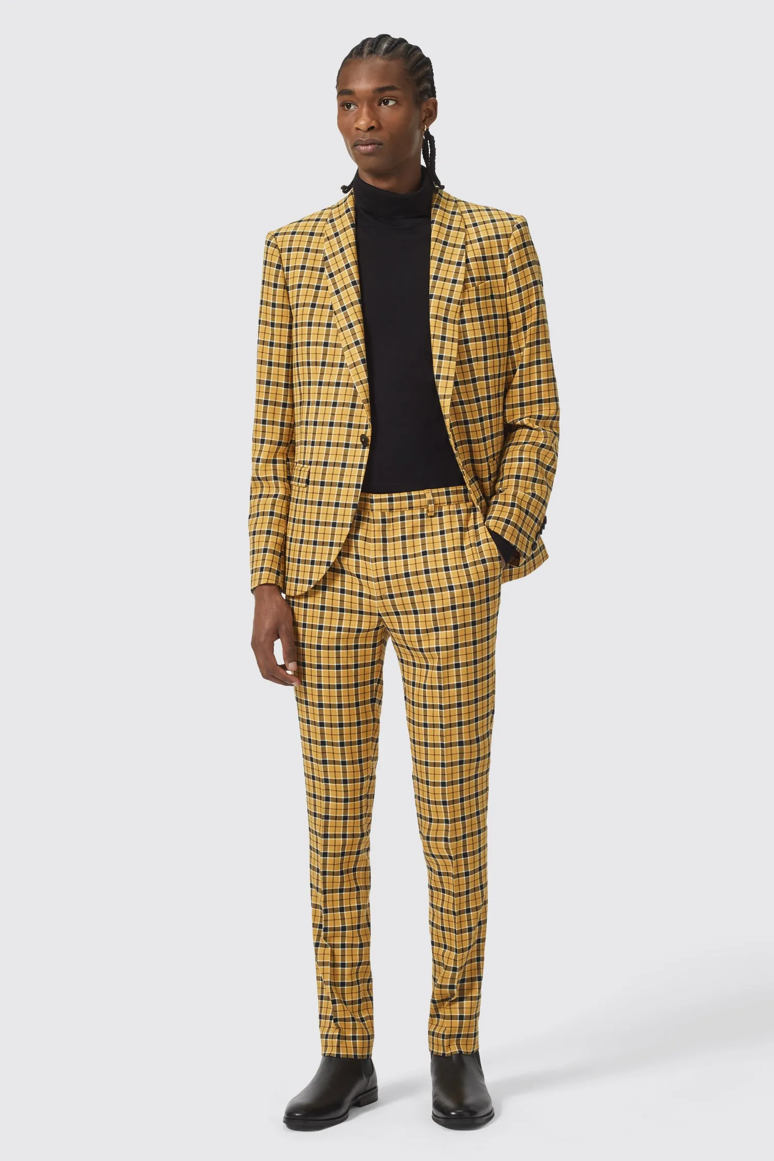 Austen Slim Fit Check Mustard Suit - ARCHIVE