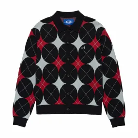 Awake NY Argyle Knit Cardigan (Black)