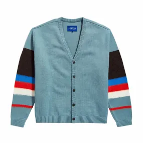 Awake NY Striped Mohair Sleeve Cardigan (Teal Multi)