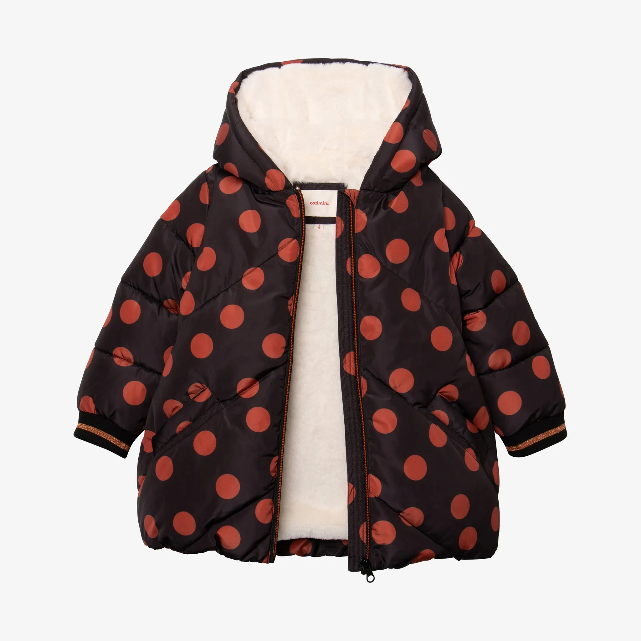 Baby girl polka dot parka