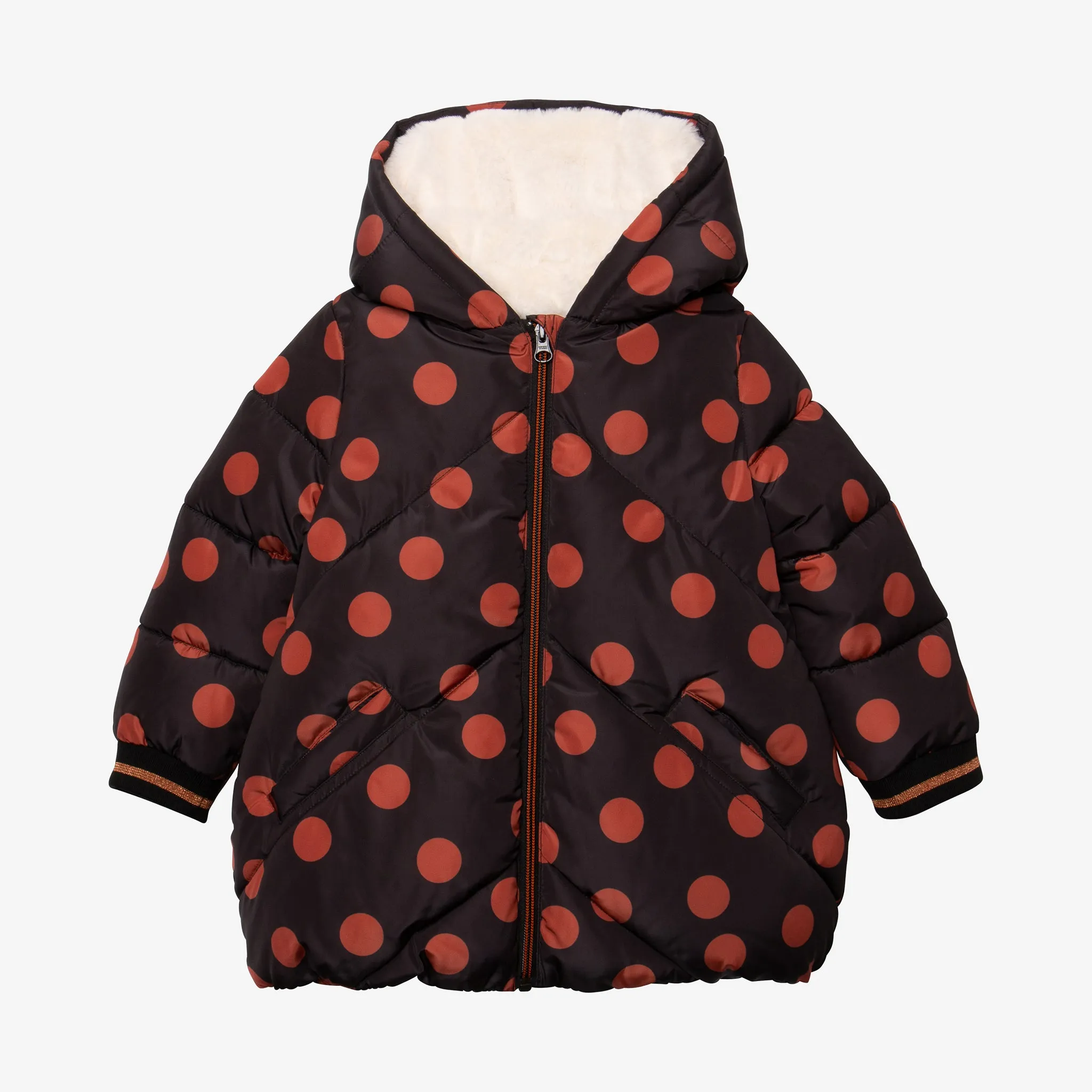 Baby girl polka dot parka