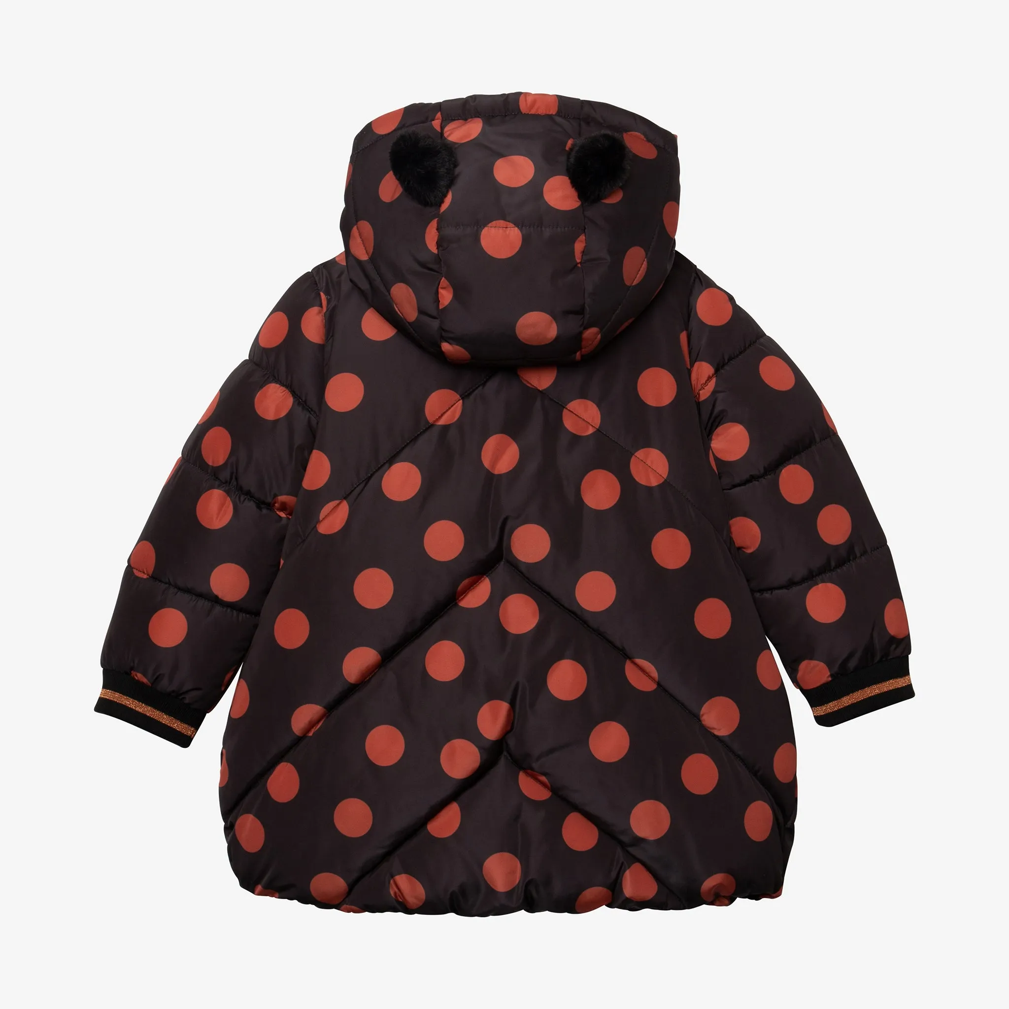 Baby girl polka dot parka