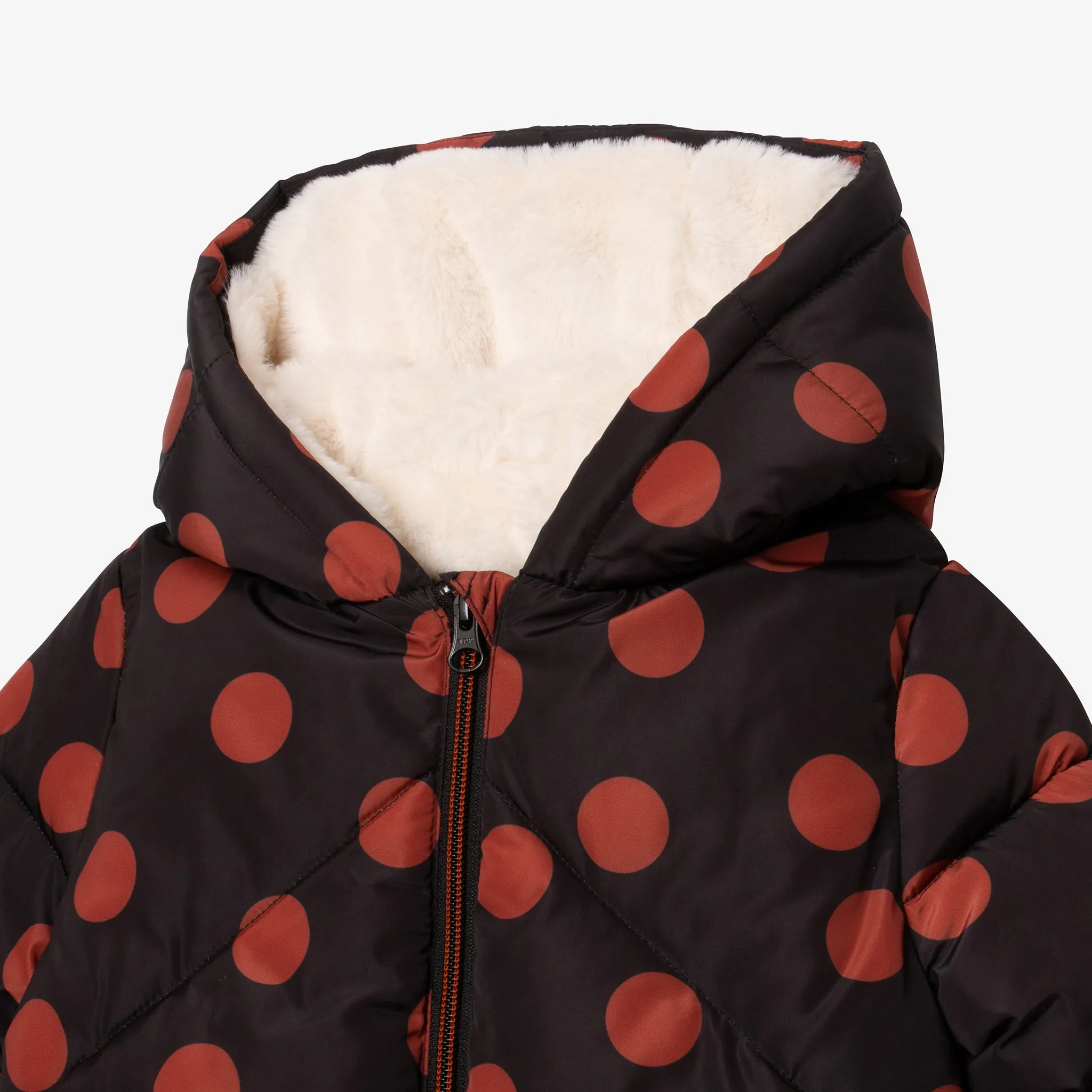 Baby girl polka dot parka