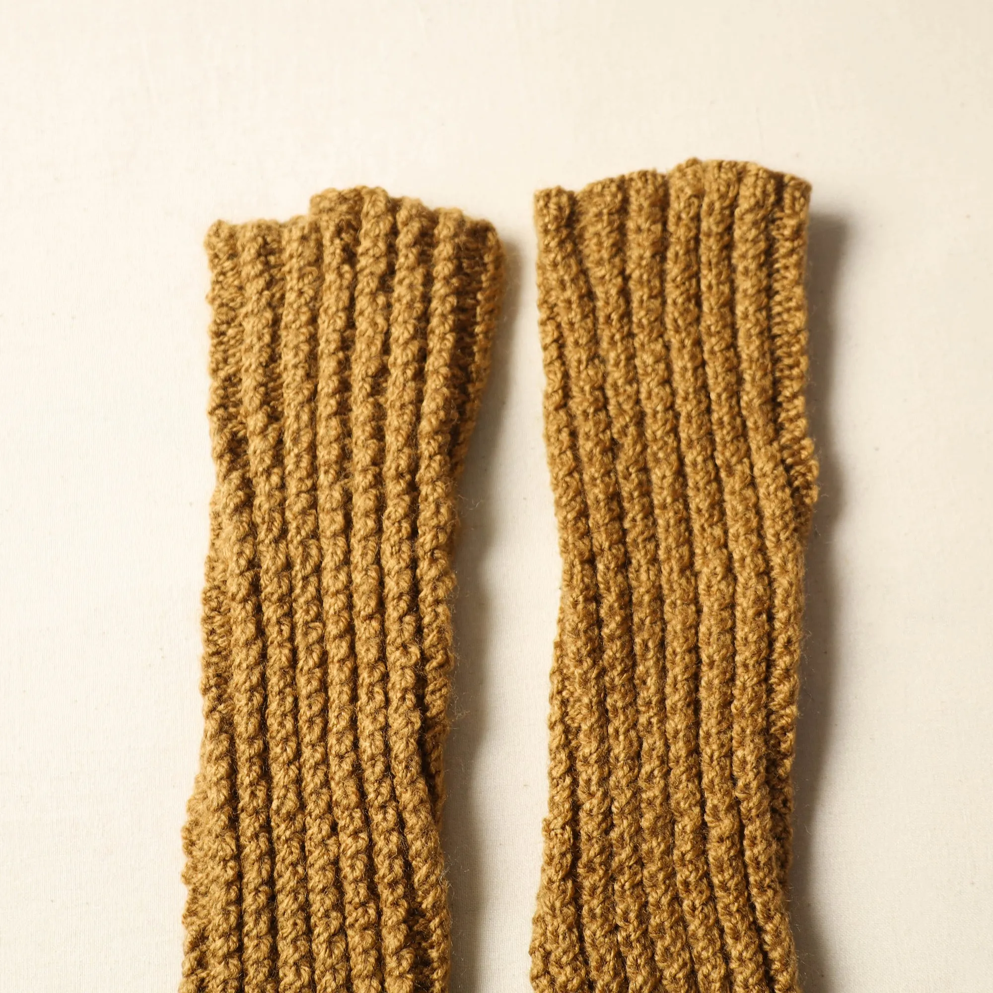 Beige - Kumaun Hand Knitted Woolen Leg Warmer 77