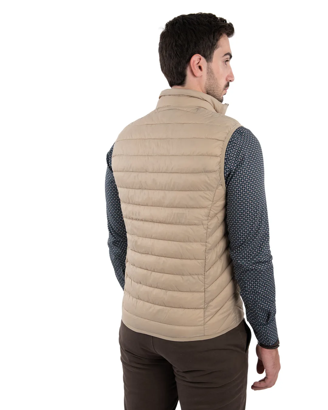 Beige Wadded Gilet