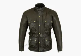 BGA Trail Master Waxed Leather Jacket Brown