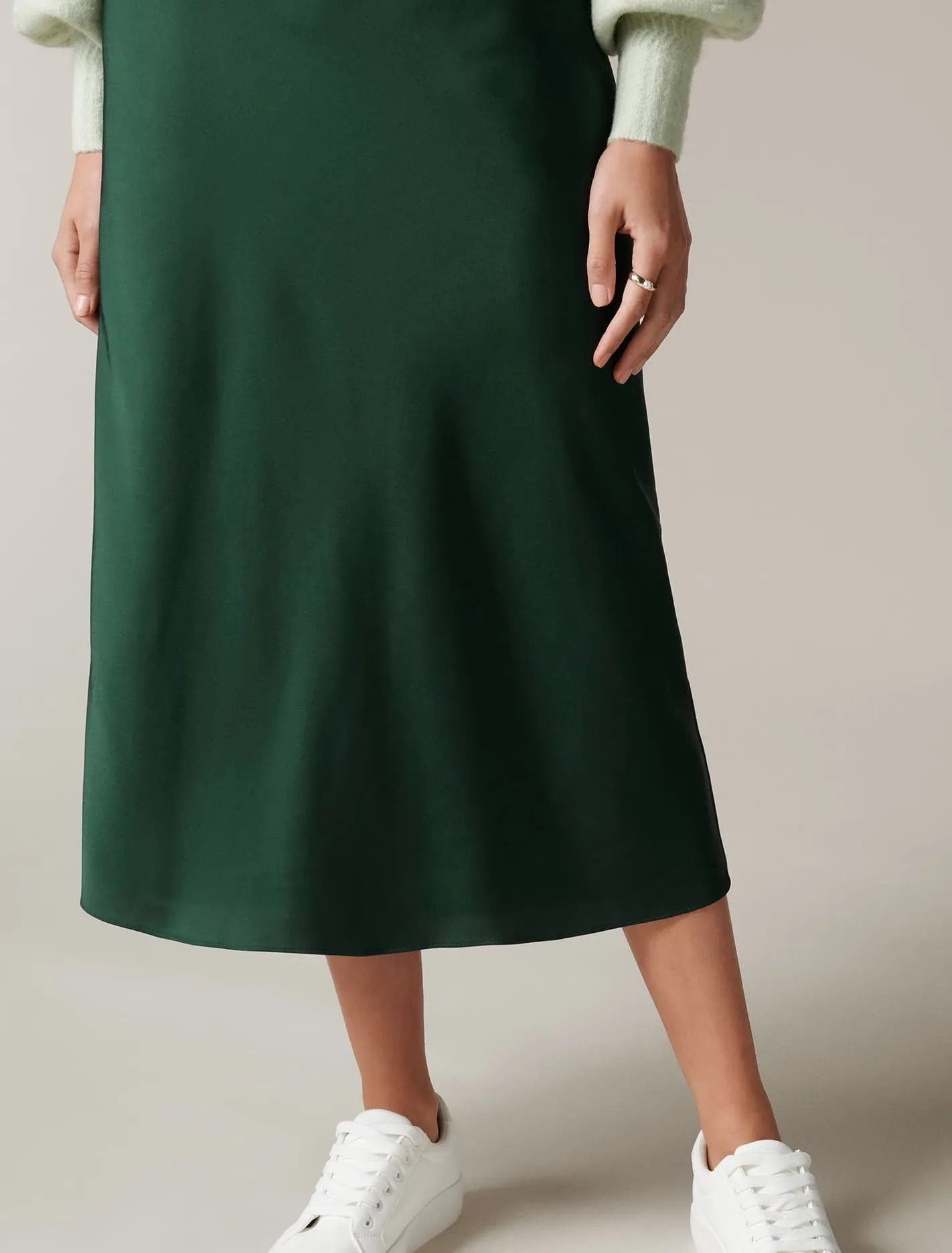 Bianca Satin Slip Midi Skirt