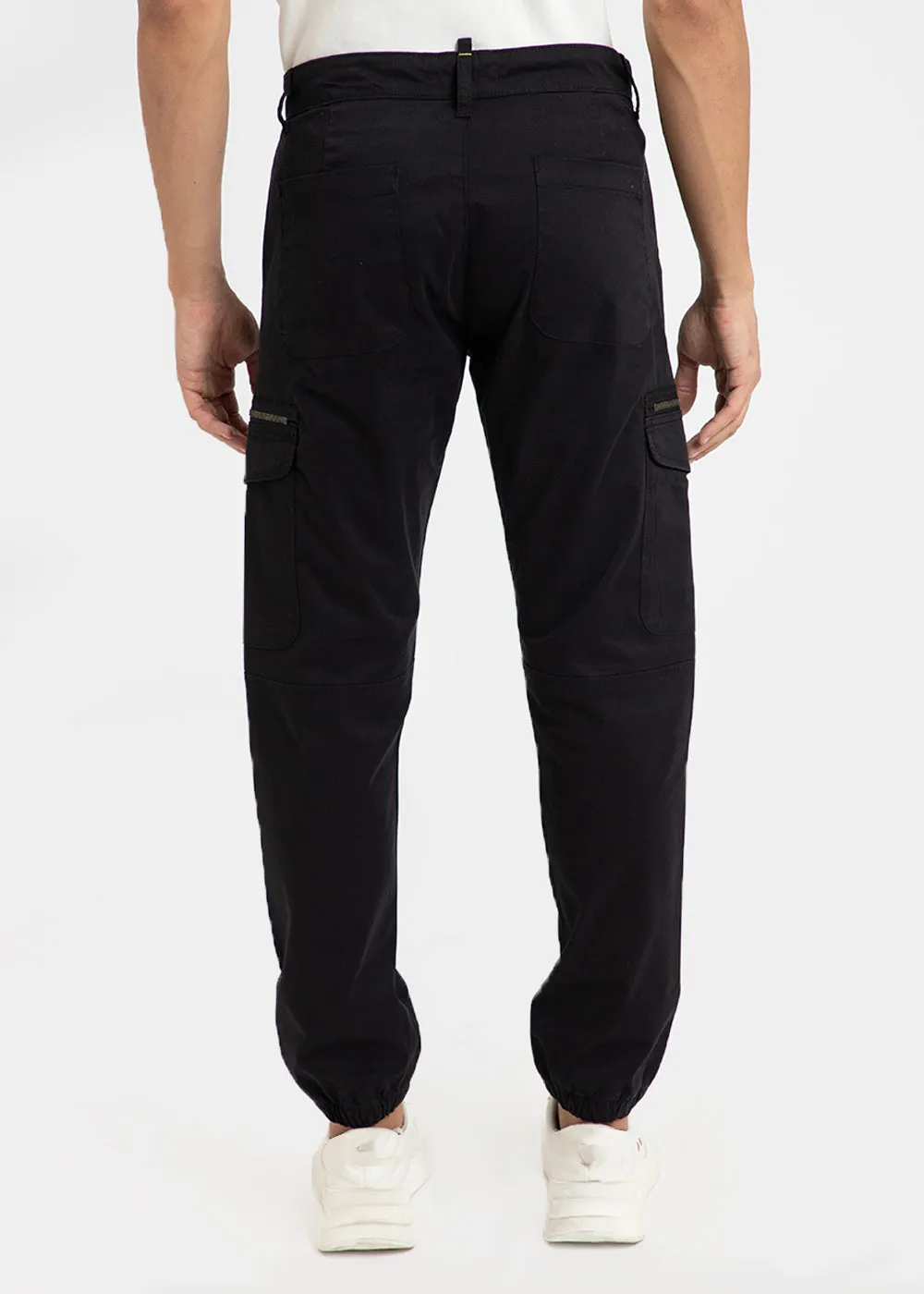 Black Elasticated Cargo Pant