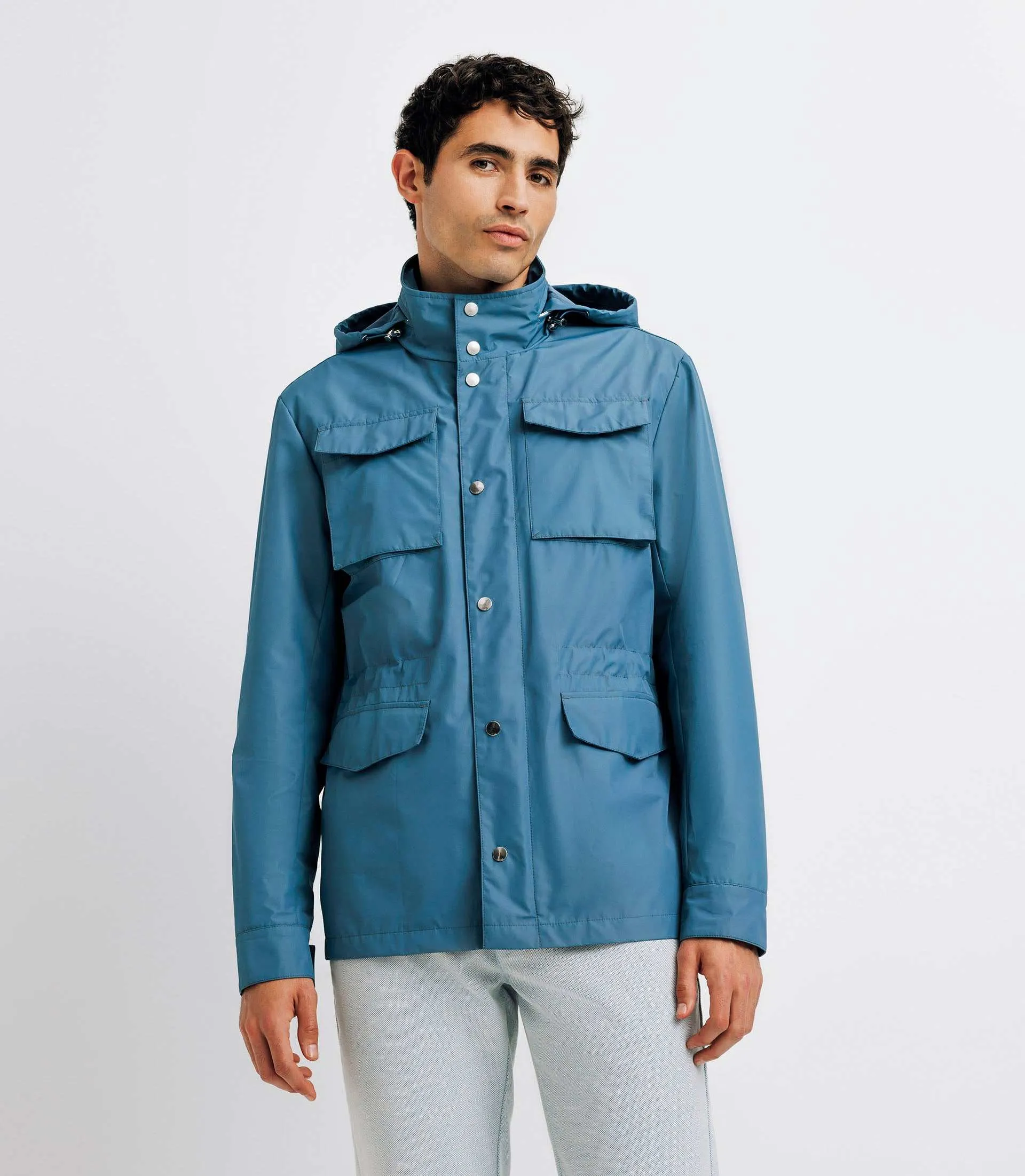 Blouson parka technique indigo