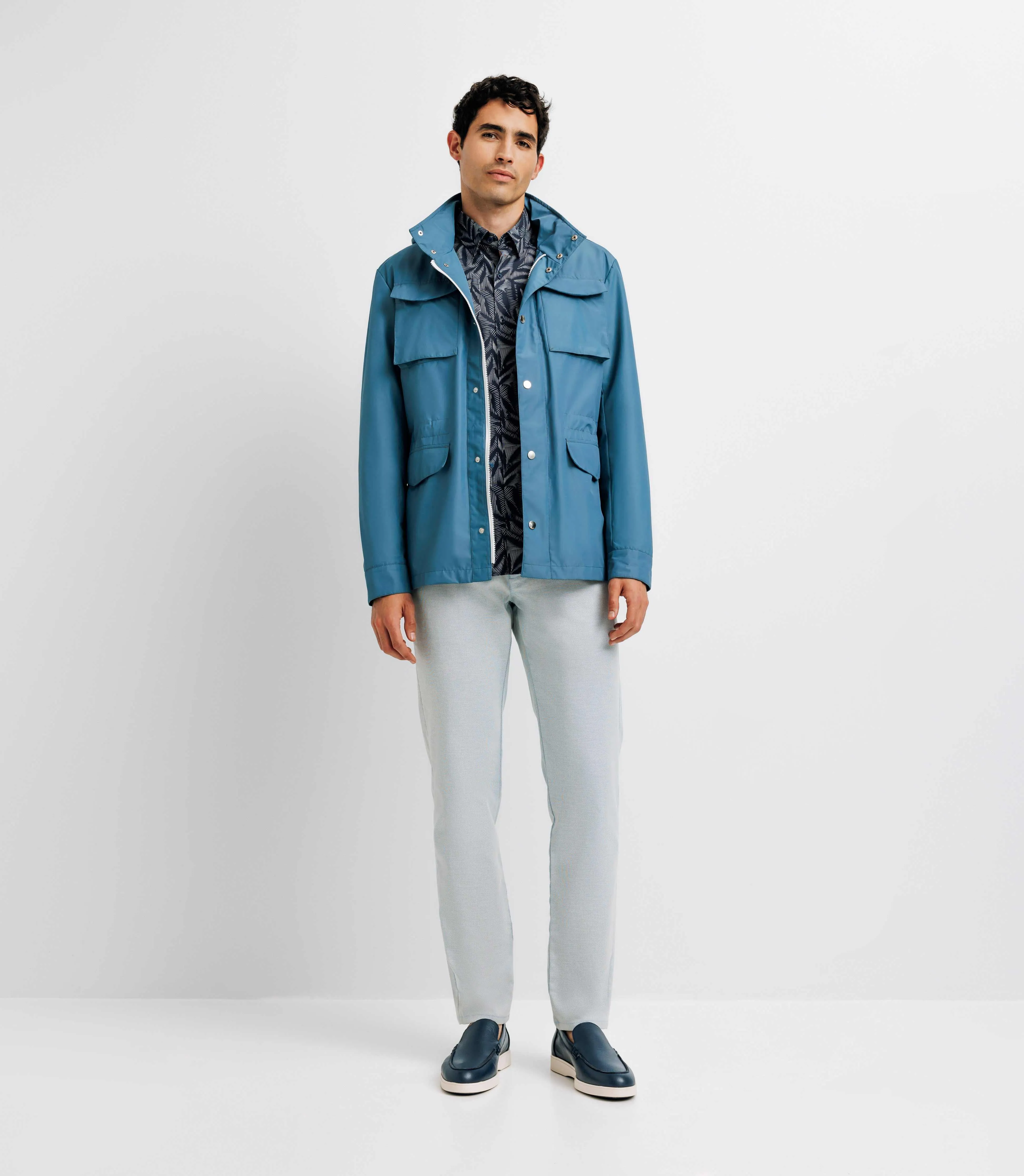 Blouson parka technique indigo