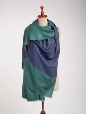 Blue and Turquoise Dorukha Kashmiri Pashmina Shawl