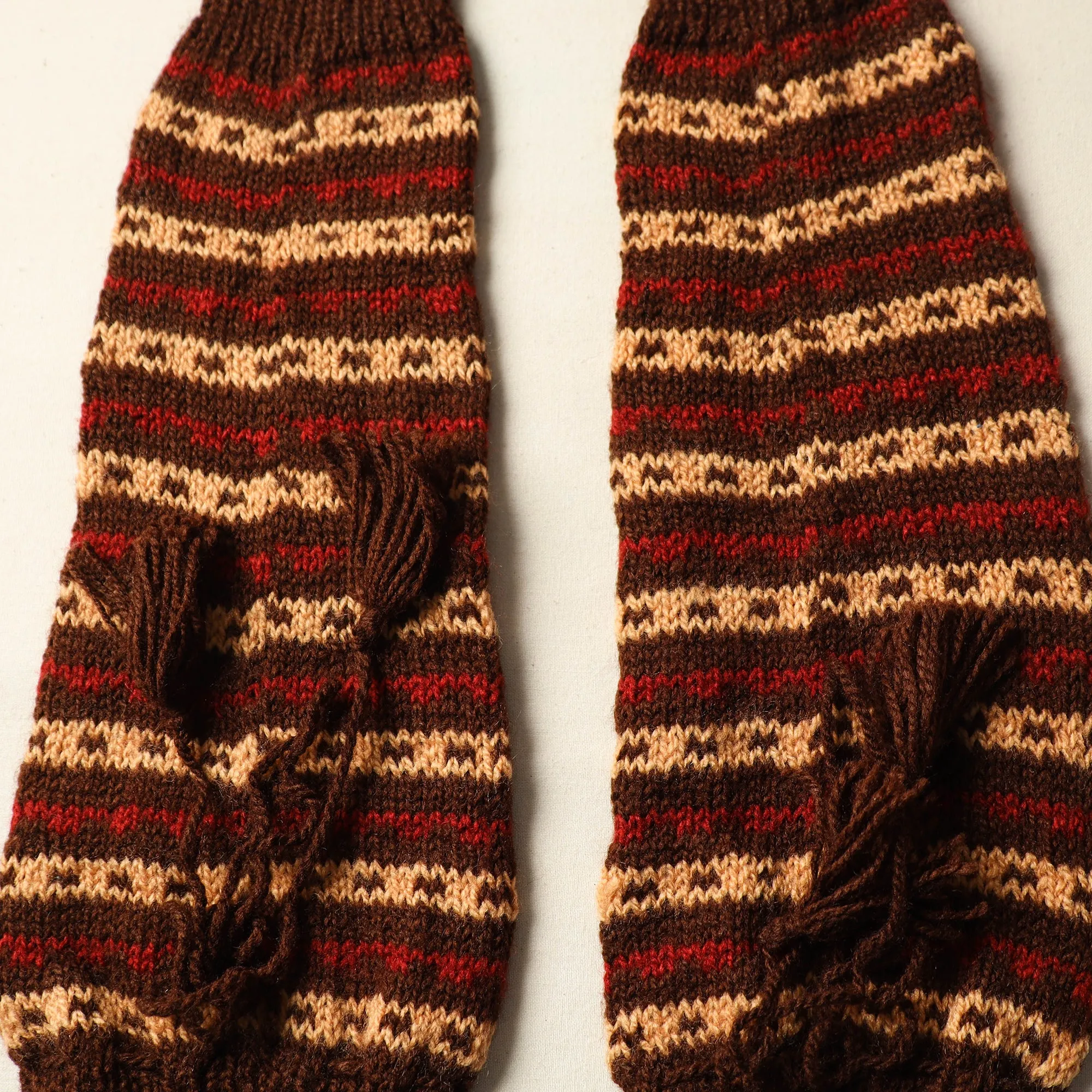 Brown - Kumaun Hand Knitted Woolen Leg Warmer 87