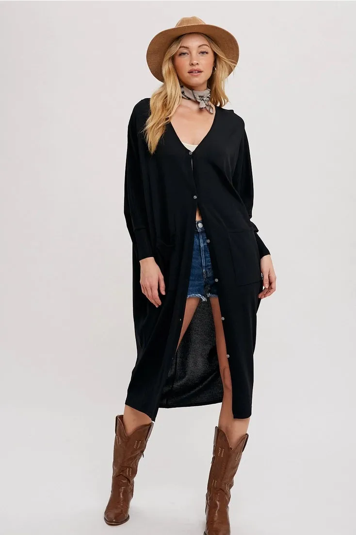 Button Down Midi Cardigan Dress