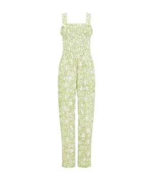 Cadiz Floral Smocked Jumpsuit - Green