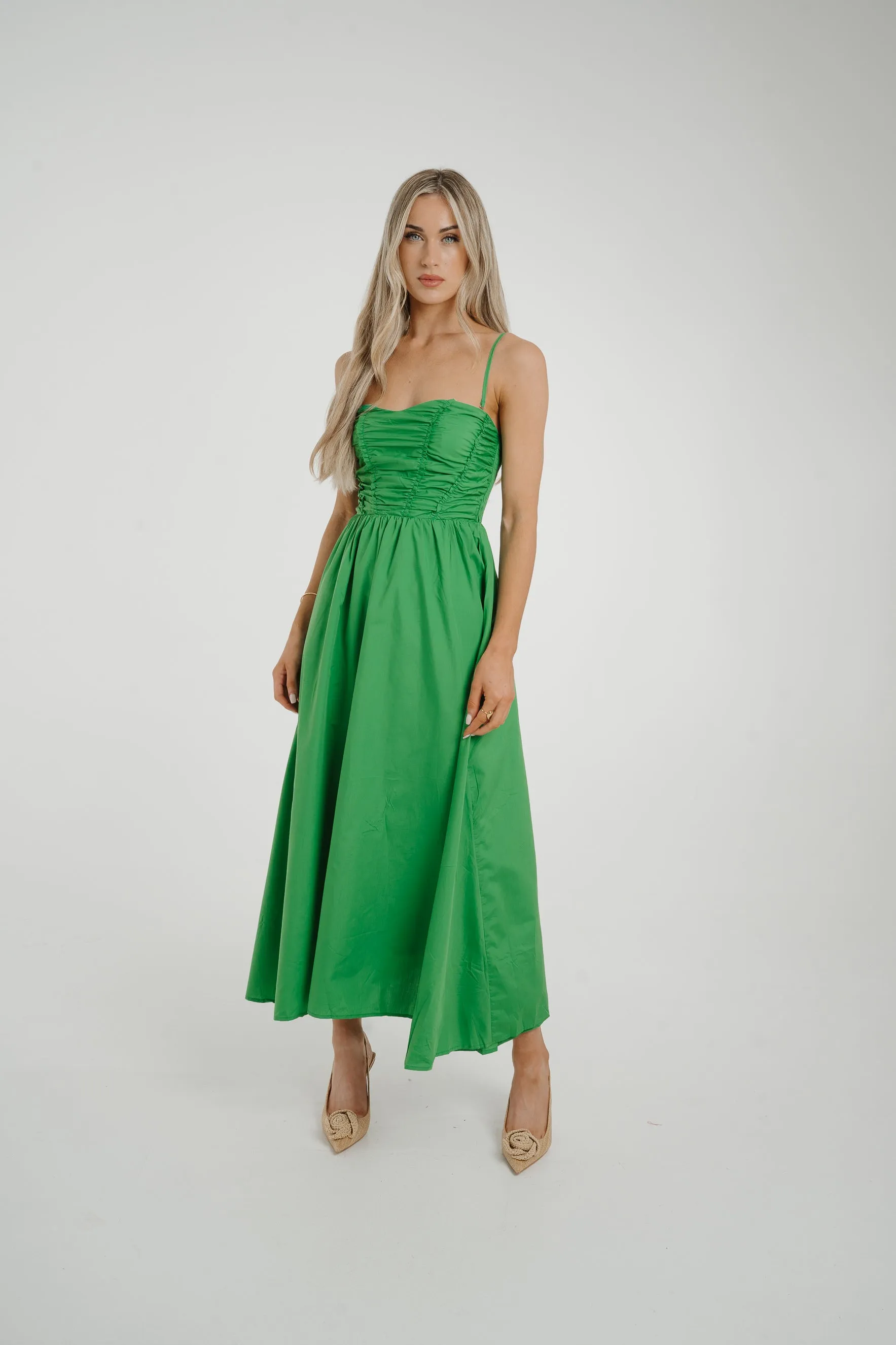 Caitlyn Corset Style Dress In Green