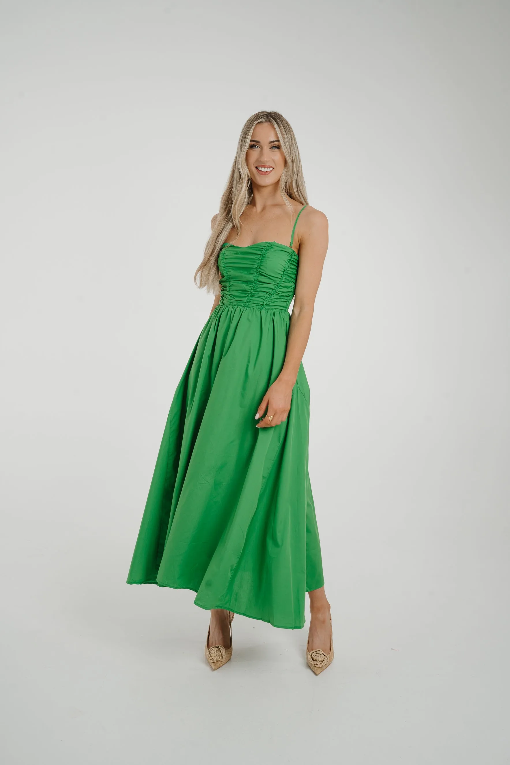 Caitlyn Corset Style Dress In Green