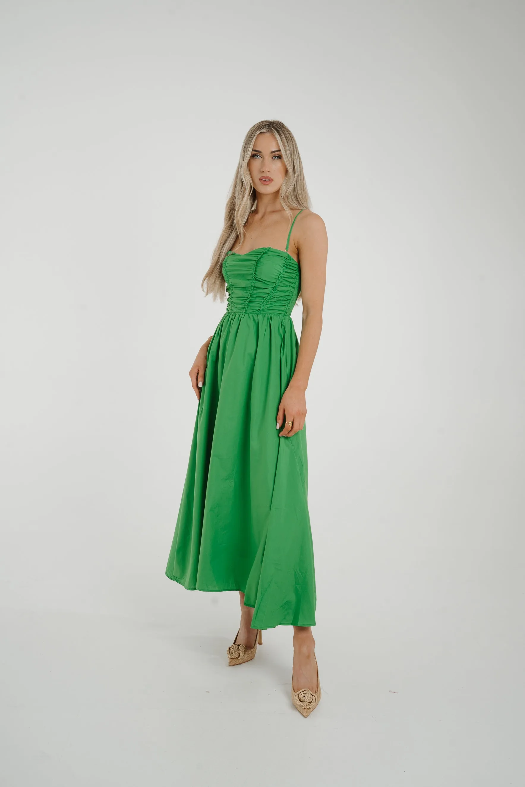 Caitlyn Corset Style Dress In Green