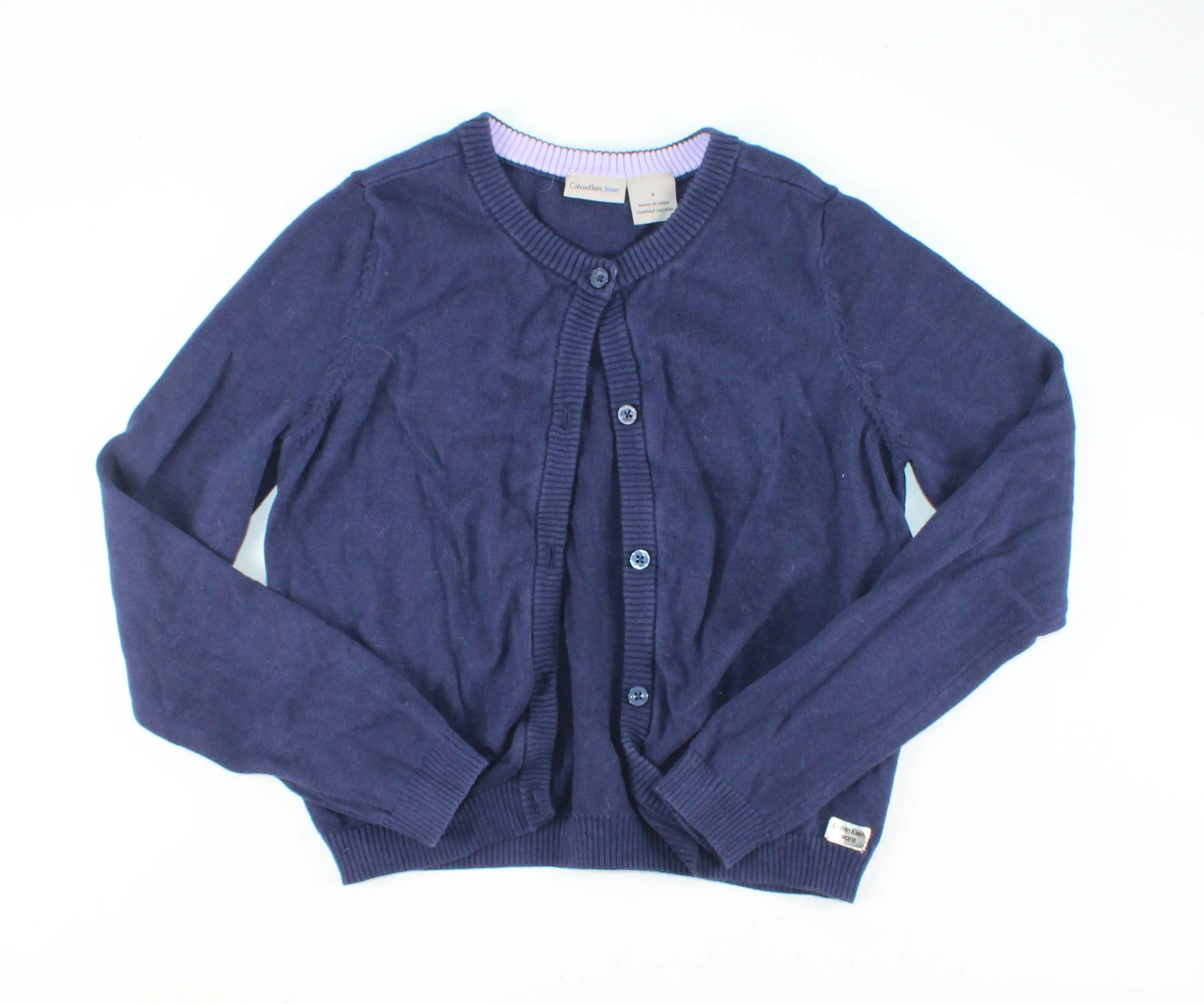 CALVIN KLEIN CARDIGAN BLUE 8Y PRE-LOVED