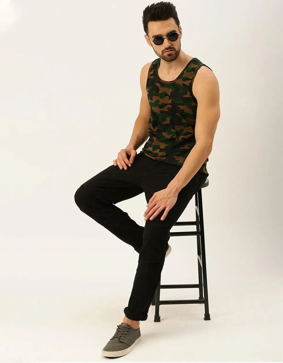 Camouflage Essential Printed Cotton Men's Vest