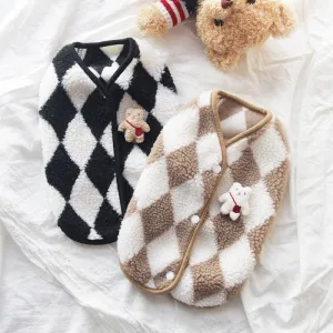 Checkered Fleece Pet Vest