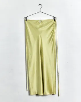 Christopher Esber 'loophole bias tie' silk skirt, zinc yellow, 12