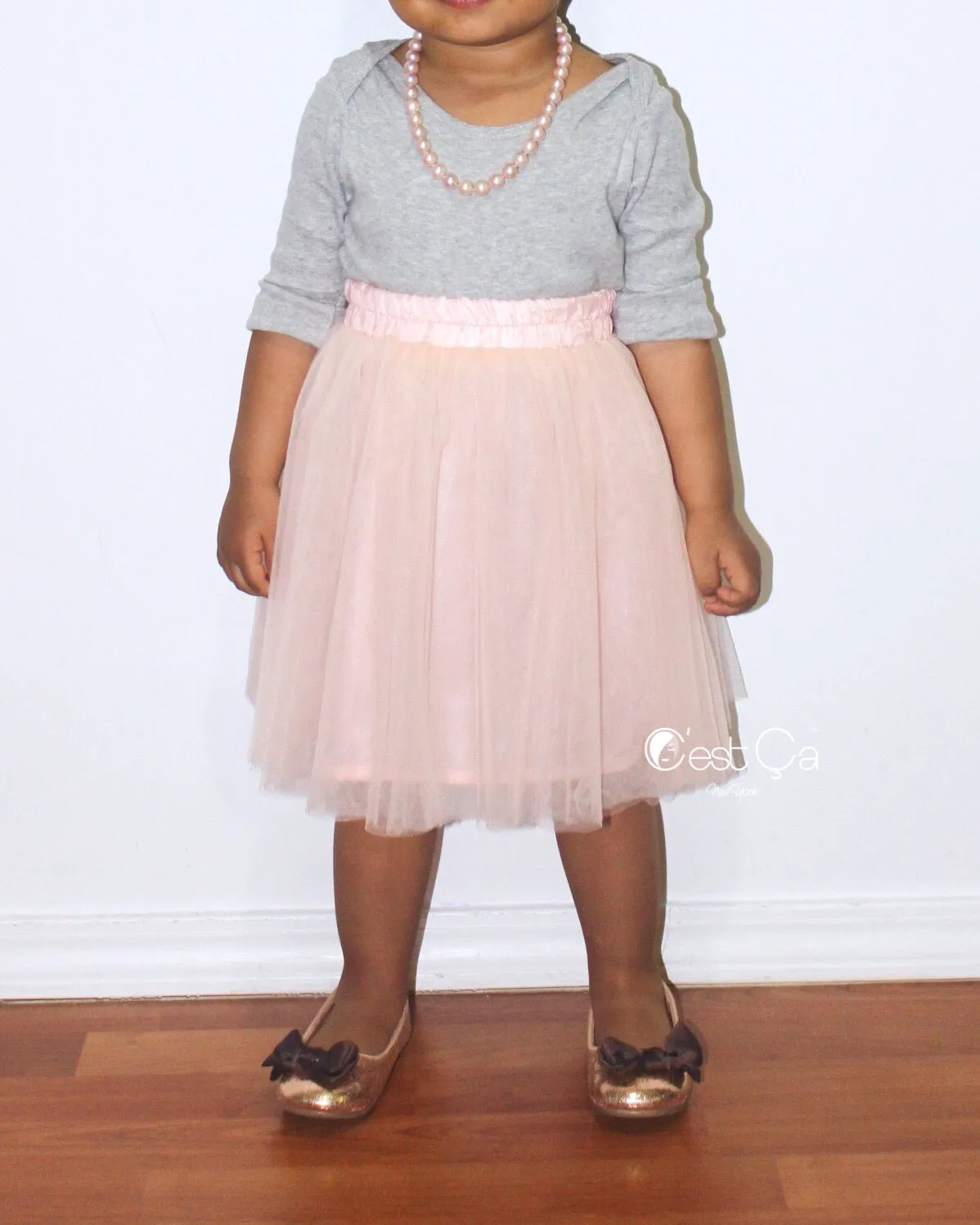 Claire Kids Blush Pink Soft Tulle Skirt