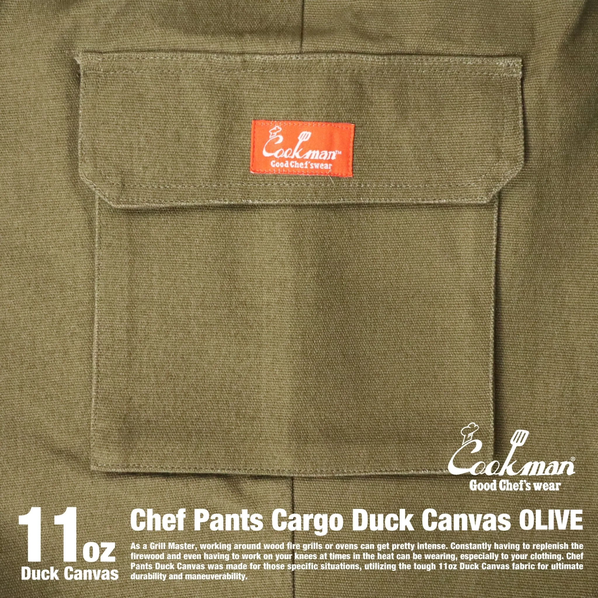 Cookman Chef Pants Cargo - Duck Canvas : Olive