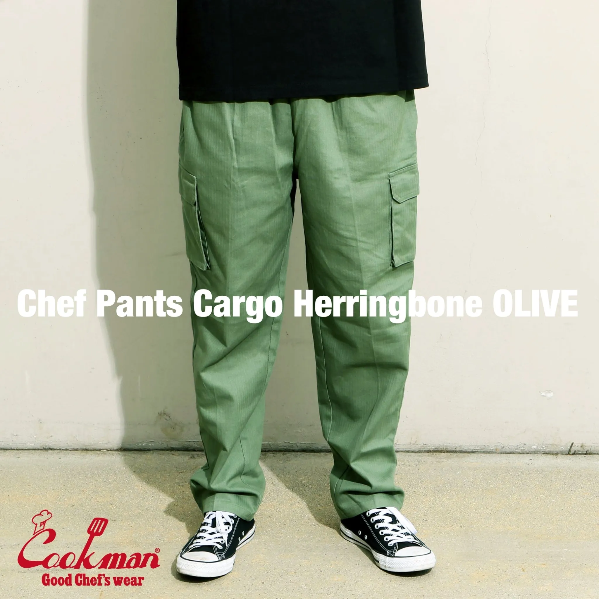 Cookman Chef Pants Cargo - Herringbone : Olive