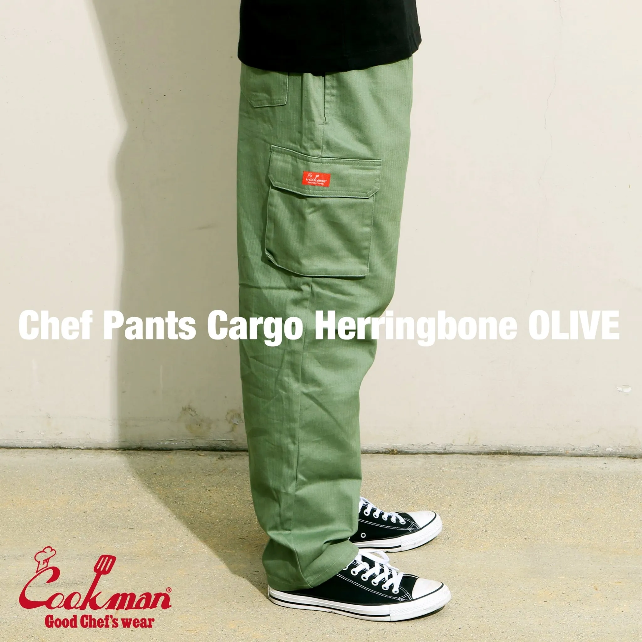 Cookman Chef Pants Cargo - Herringbone : Olive