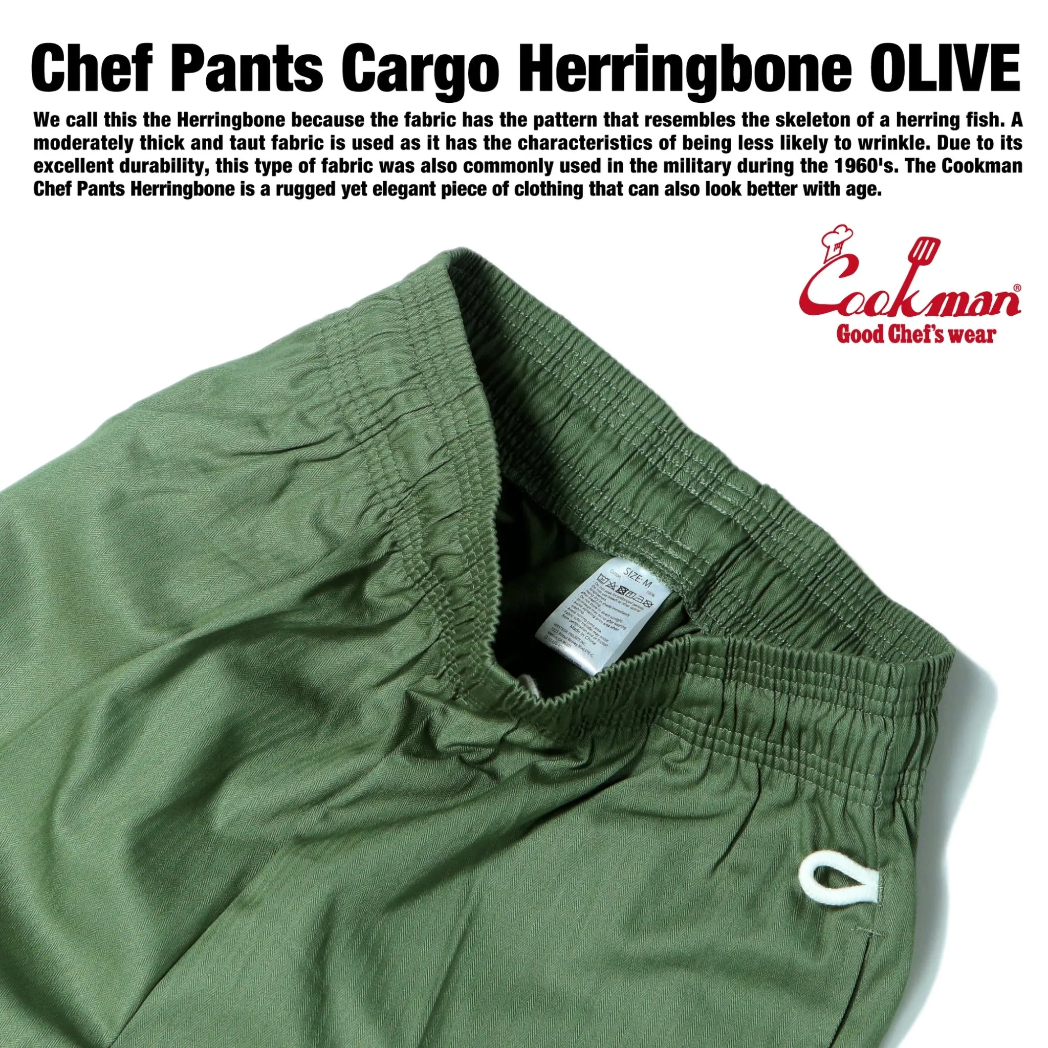 Cookman Chef Pants Cargo - Herringbone : Olive