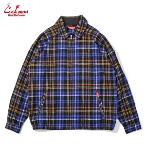 Cookman Delivery Jacket - Woolmix Tartan : Scottish Navy