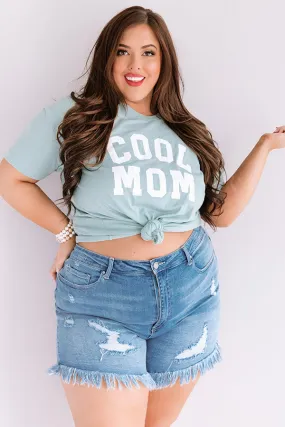 Cool Mom Shift Tee in Mint Curves