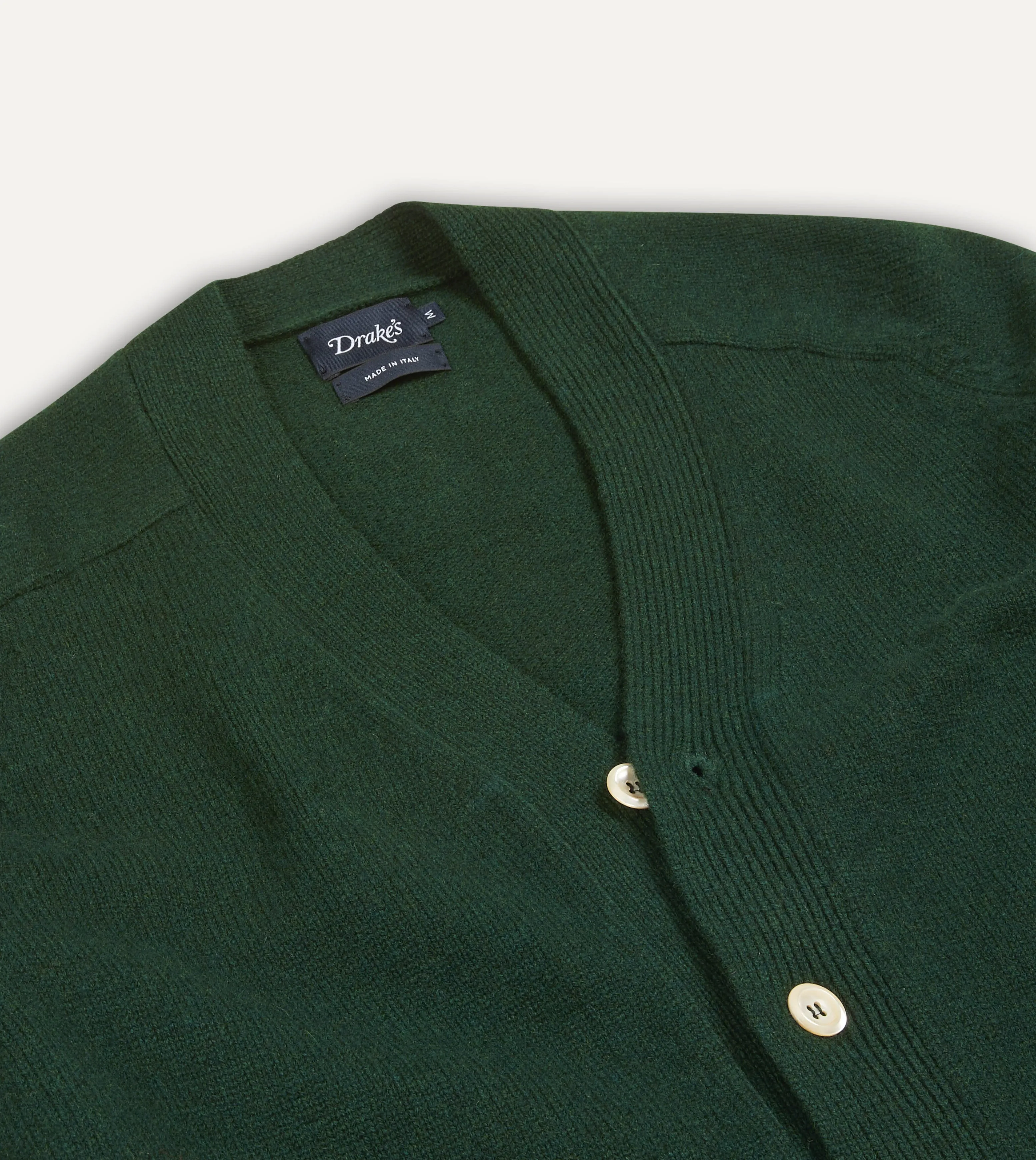 Dark Green Lambswool 6 Button Cardigan