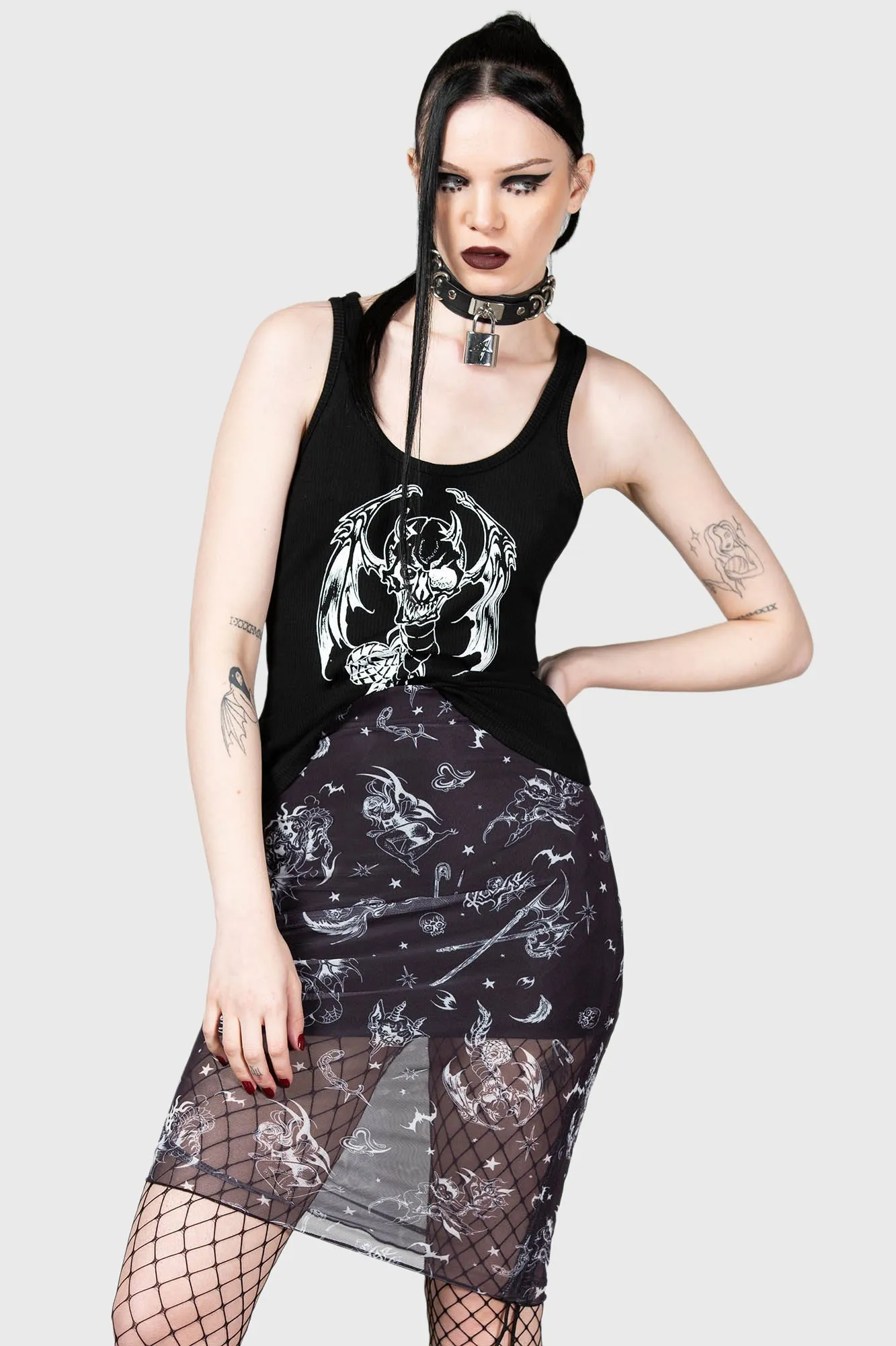 Dazed Skull Mini Skirt - Resurrect