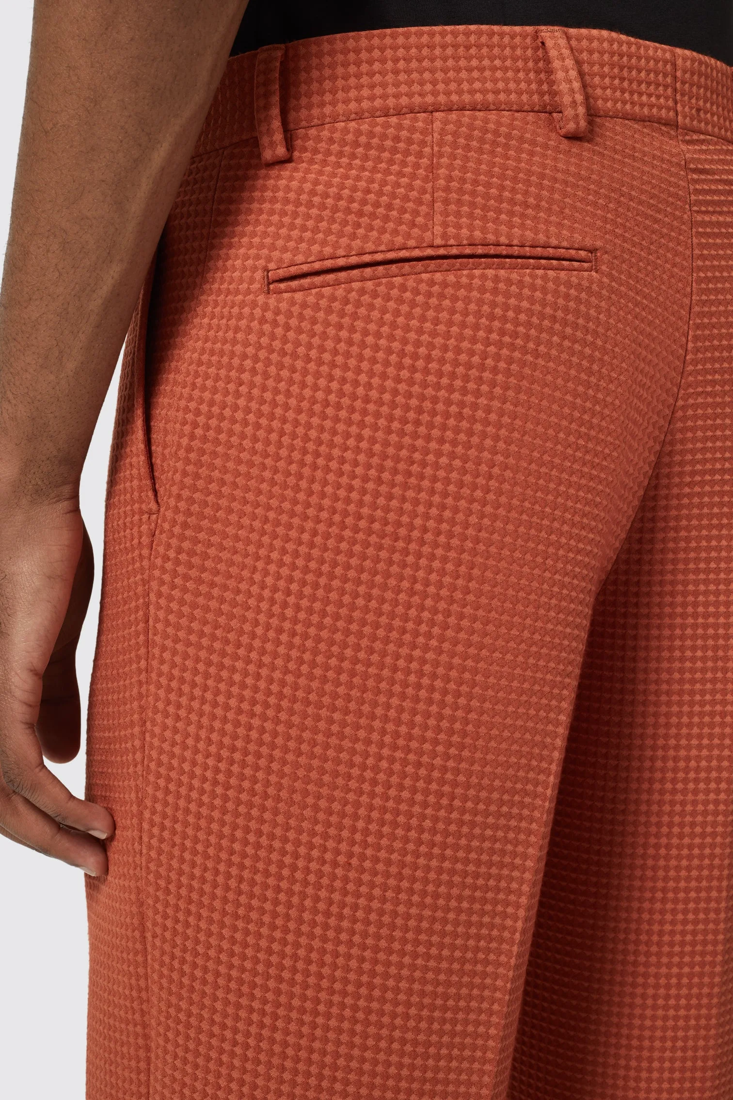 Dirossi Oversized Burnt Orange Waffle Knit Trousers - ARCHIVE