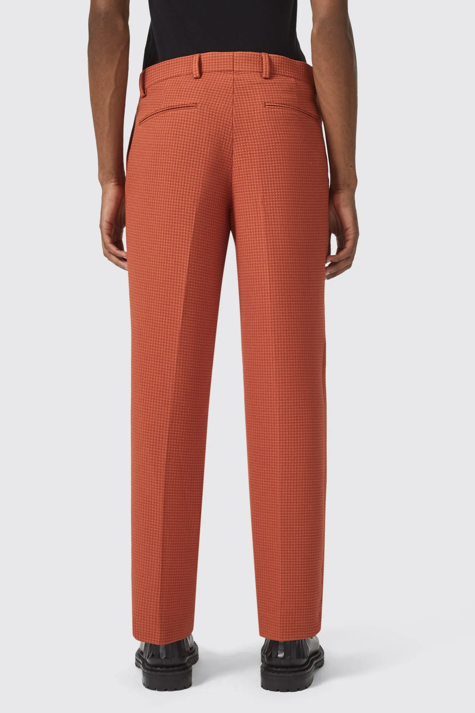 Dirossi Oversized Burnt Orange Waffle Knit Trousers - ARCHIVE