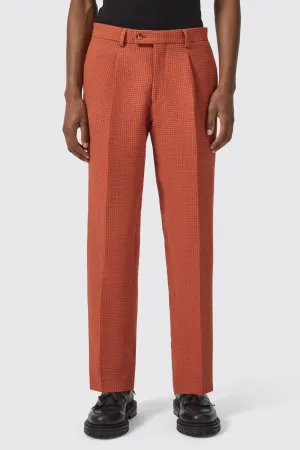 Dirossi Oversized Burnt Orange Waffle Knit Trousers - ARCHIVE