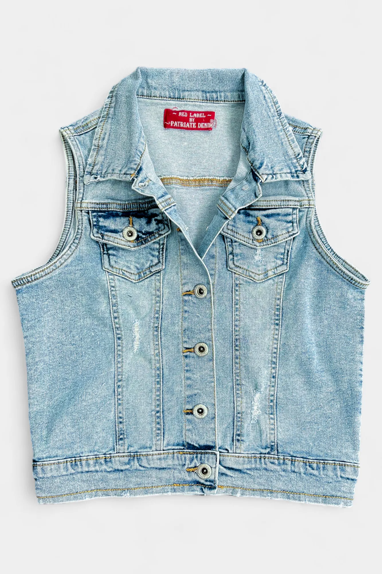 Distressed Denim Vest