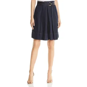 DONNA KARAN Women's Belted Knee Length A-Line Skirt