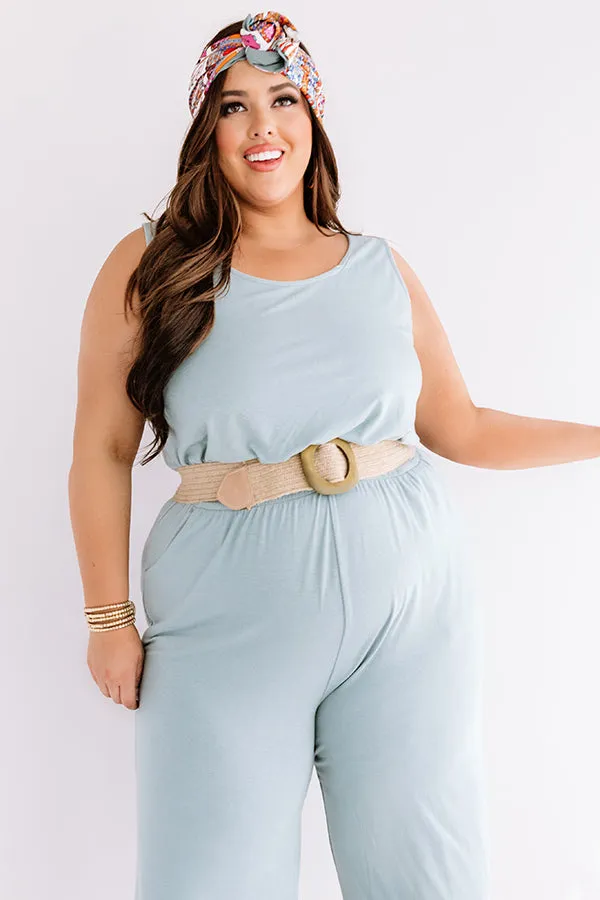 Down And Around Jumpsuit In Pear Curves