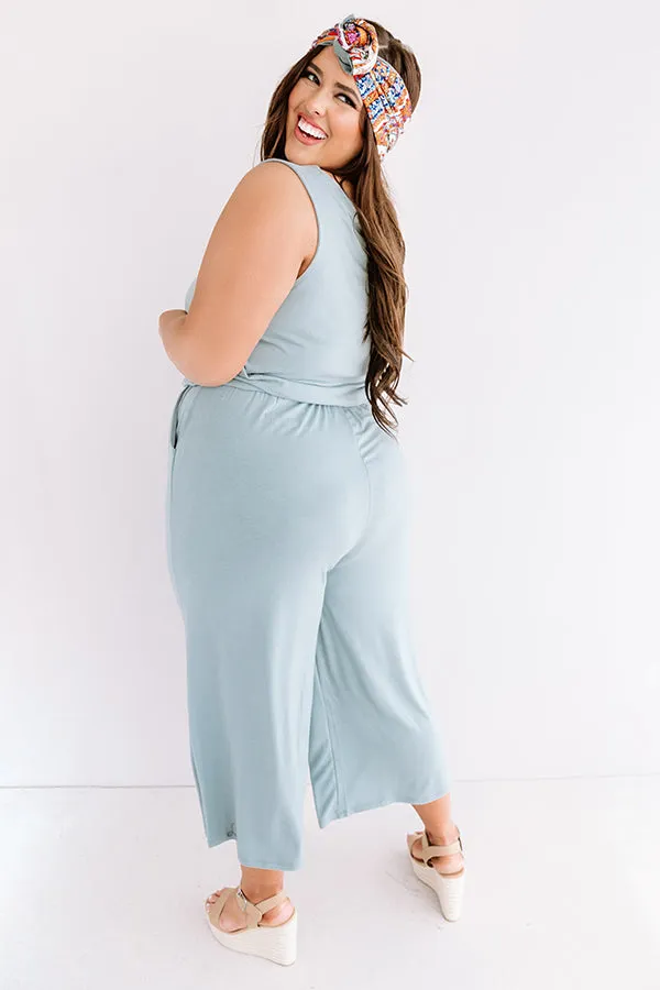 Down And Around Jumpsuit In Pear Curves