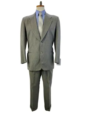 Early 1950s Vintage Grey Wool Flannel Men's 2-Piece Suit, Hamilton Cincinnati, C40T