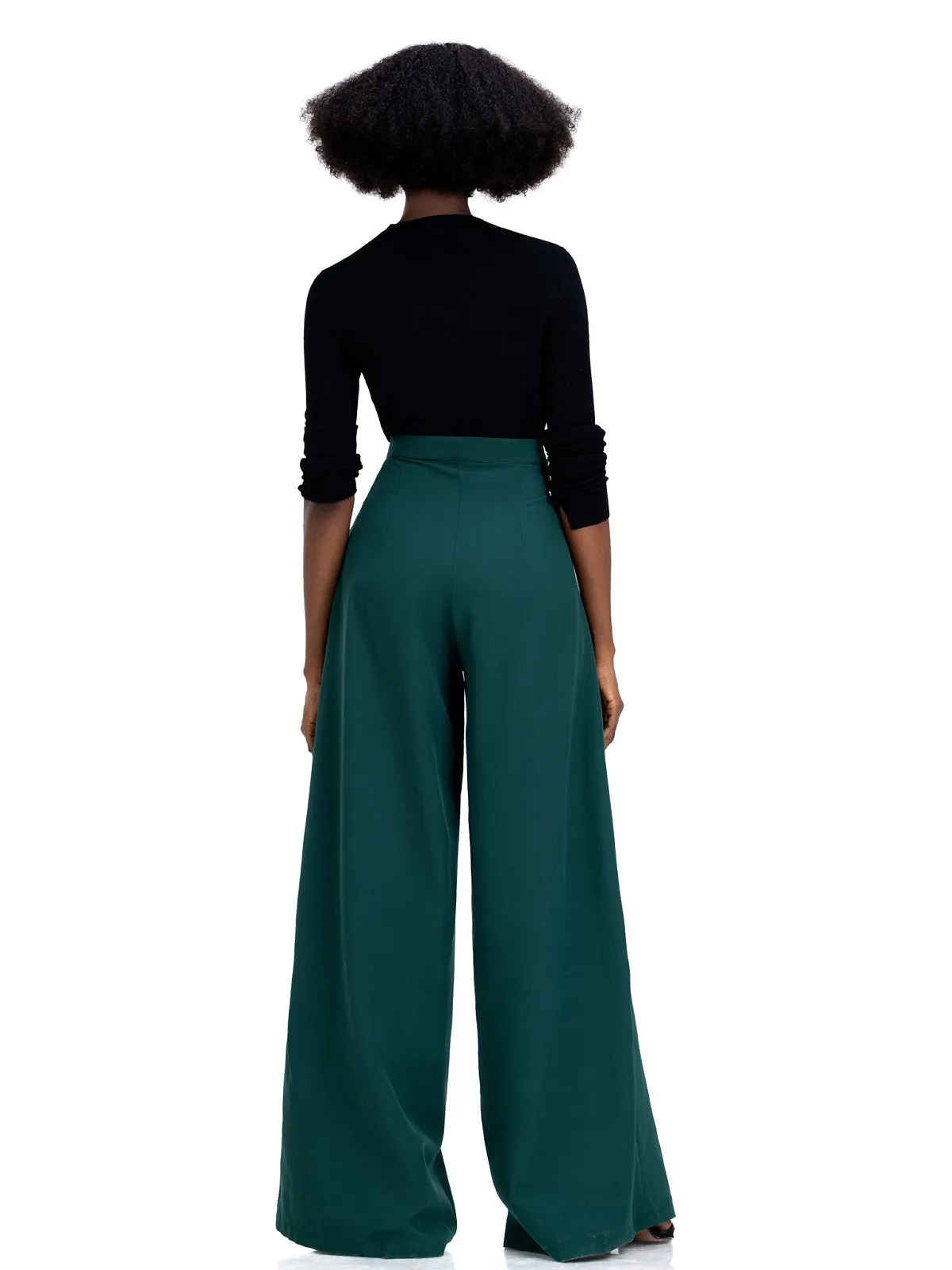 Embroidered Wide-Leg Pants