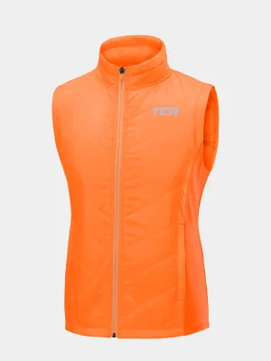 Excel Padded Running Gilet For Girls With Zip Pockets & Reflective Strips