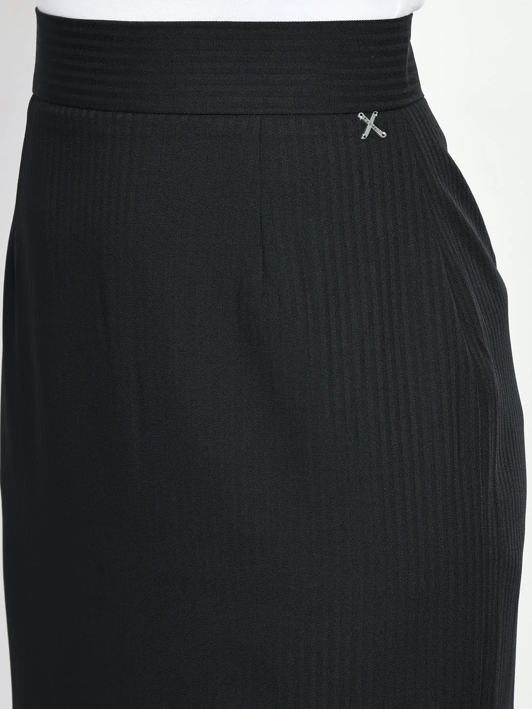 Exude Humility Striped Pencil Skirt (Black)